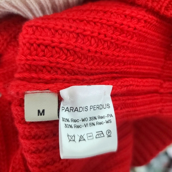 PARADIS PERDUS Jules Intarsia Ivory Red Sweater - Picture 8 of 14